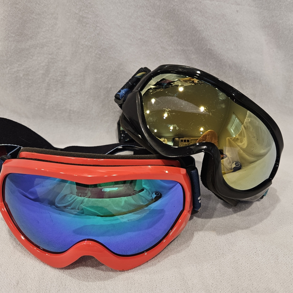 Outdoor Master Kids Ski Goggles Adjustable Mirrored Dinosaur & Space Themes (2)